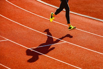 sportsperson Running NESSI over the Running NESSI track