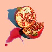 Pomegranate, Illustration, Fruit, Organism, Food, Plant, Vegetarian food, Macro photography, Still life photography, 