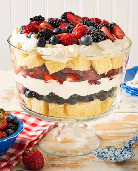 spring cake recipes red white and blue trifle in glass bowl