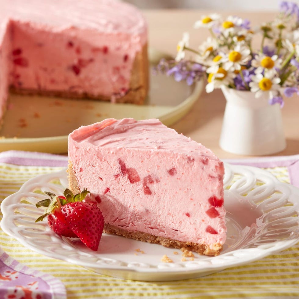 no bake strawberry spring cheesecake