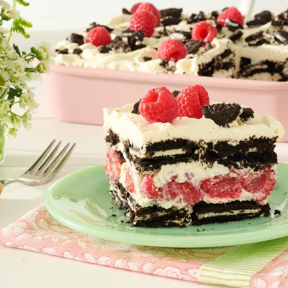 oreo icebox spring cake