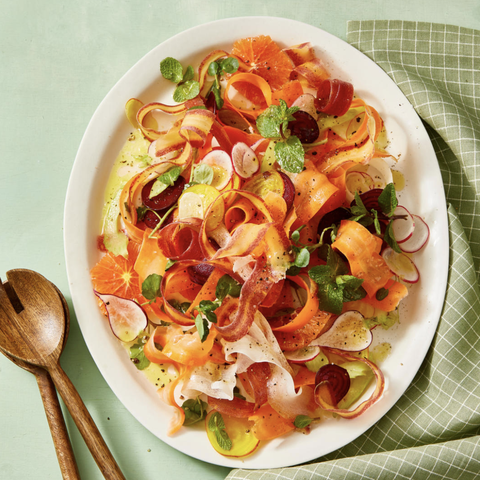 healthy side dishes   shaved carrot and radish salad