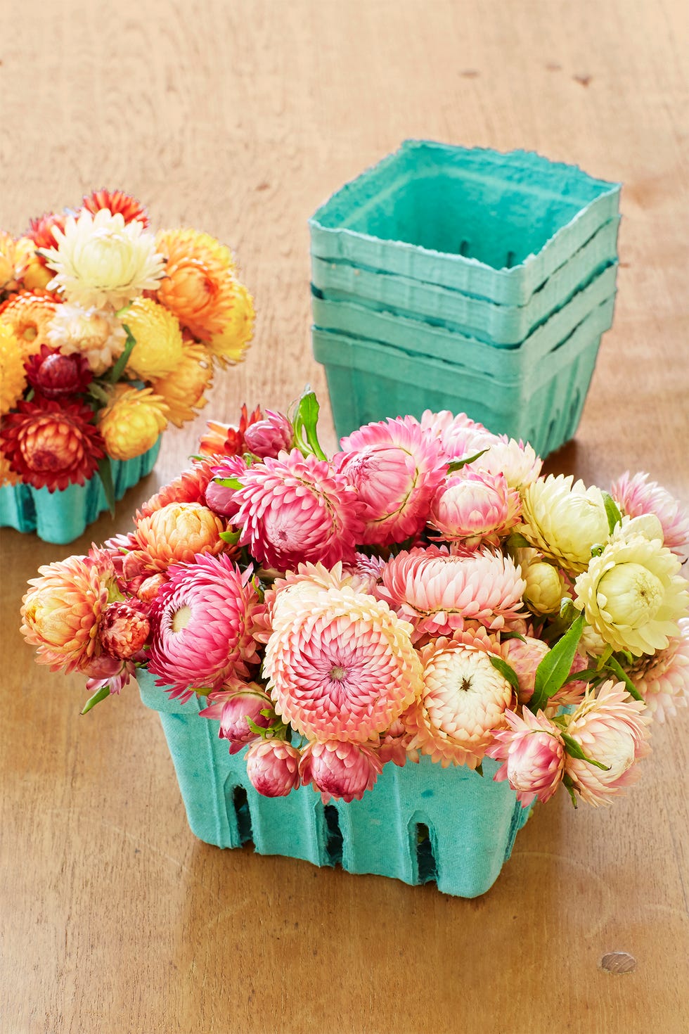 spring centerpieces - berry basket centerpiece