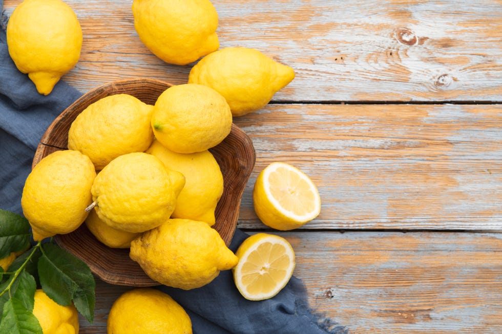 Freshly picked organic lemons