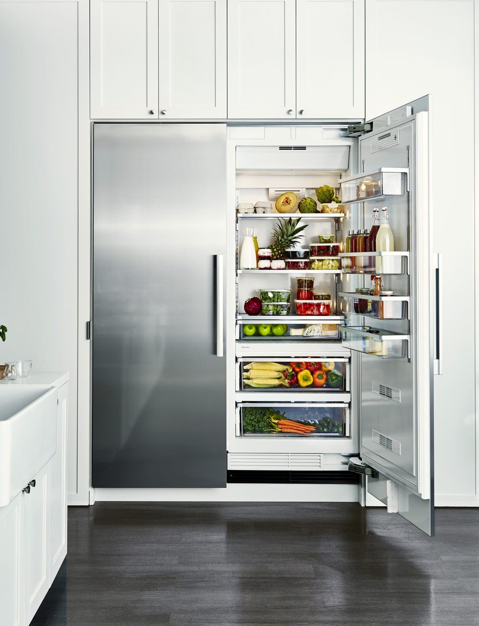 refrigerator with fruits and vegetables