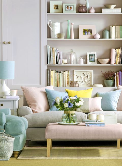Spring Decor Ideas - Pastel Living Room