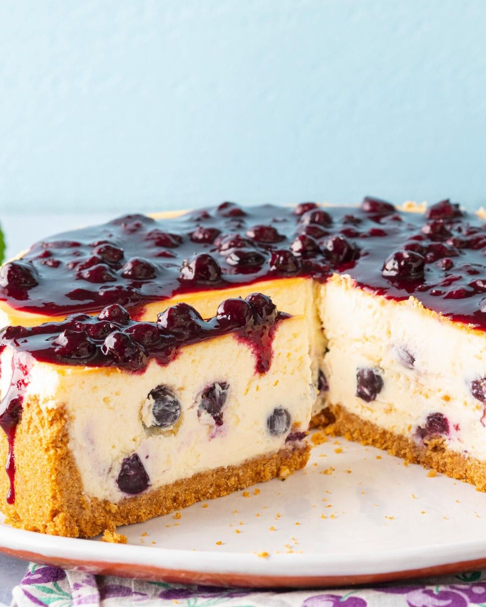 spring desserts blueberry cheesecake