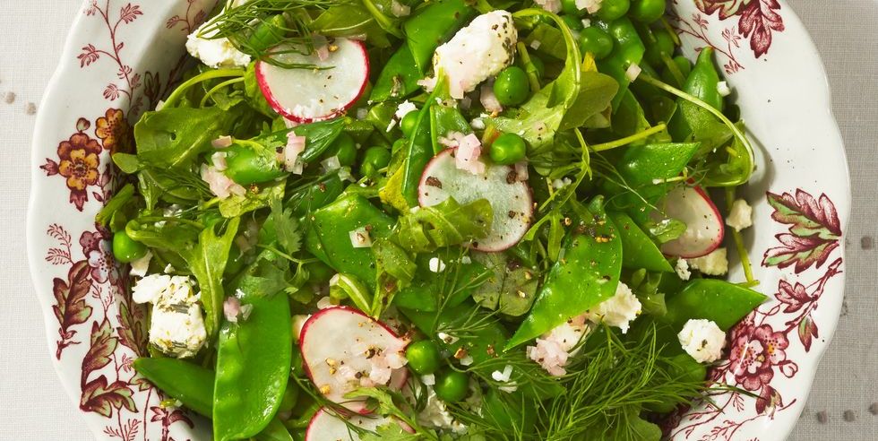 spring salads arugula pea and radish salad