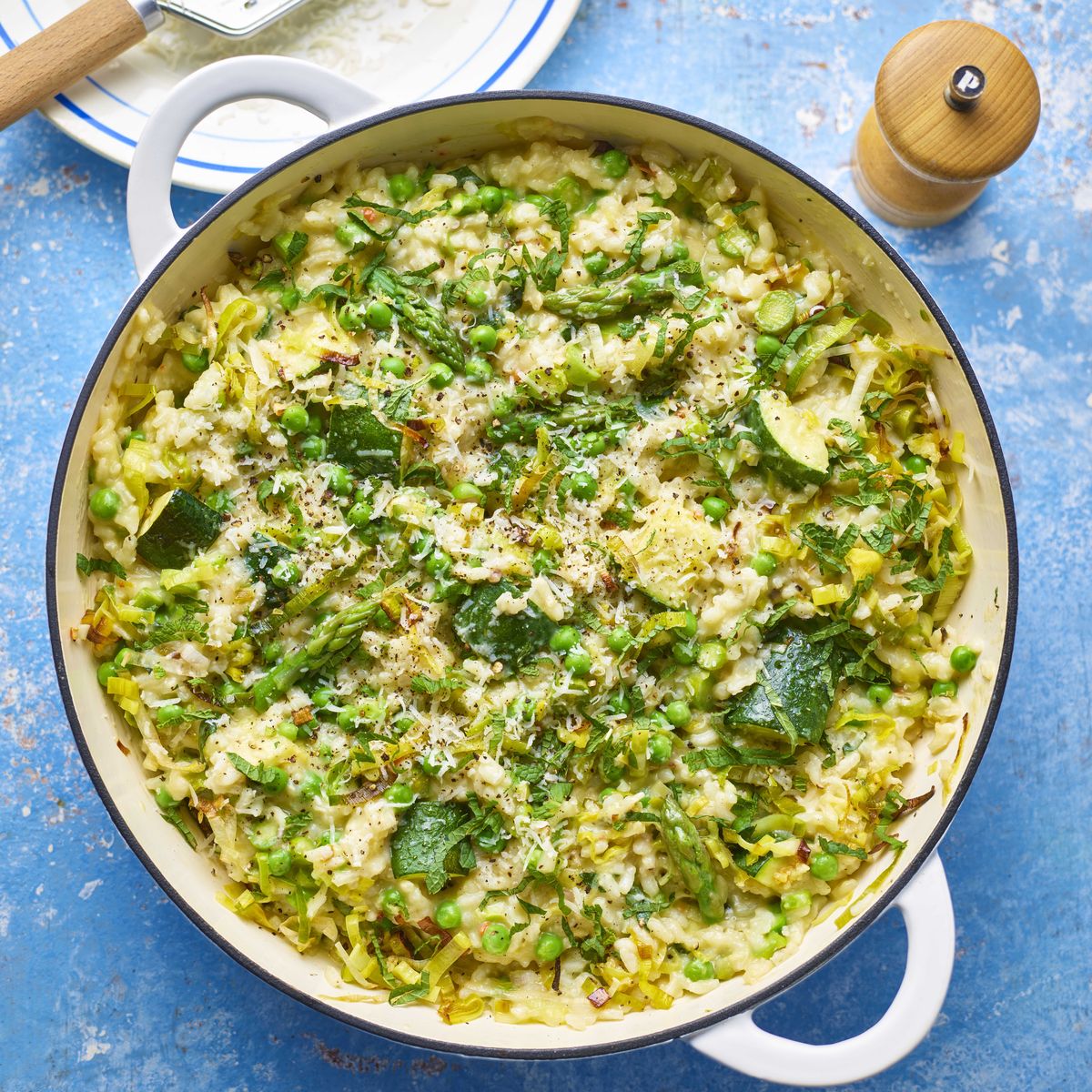 easy baked spring risotto