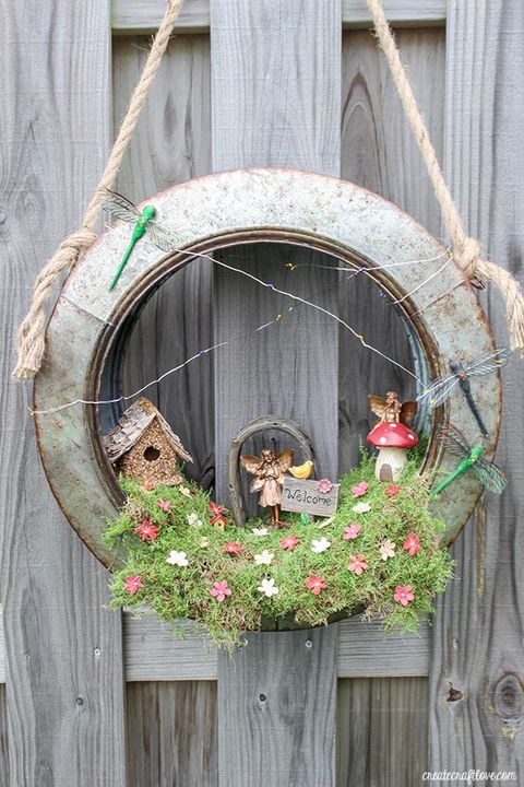 fairy garden spring wreath