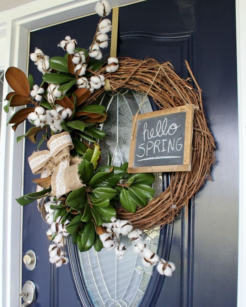 spring wreath ideas cotton wreath