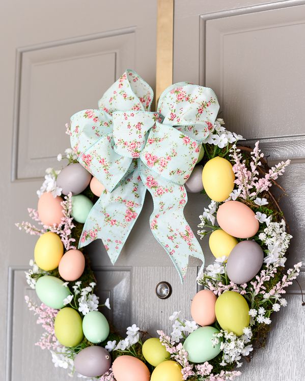 spring wreath ideas floral easter egg