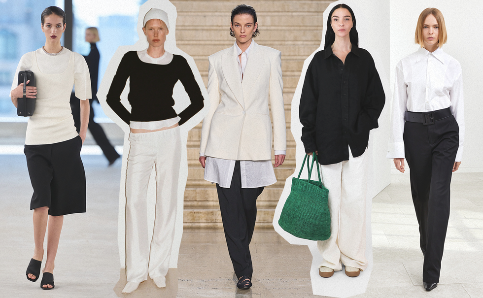 collection of fashion outfits featuring various styles and colors