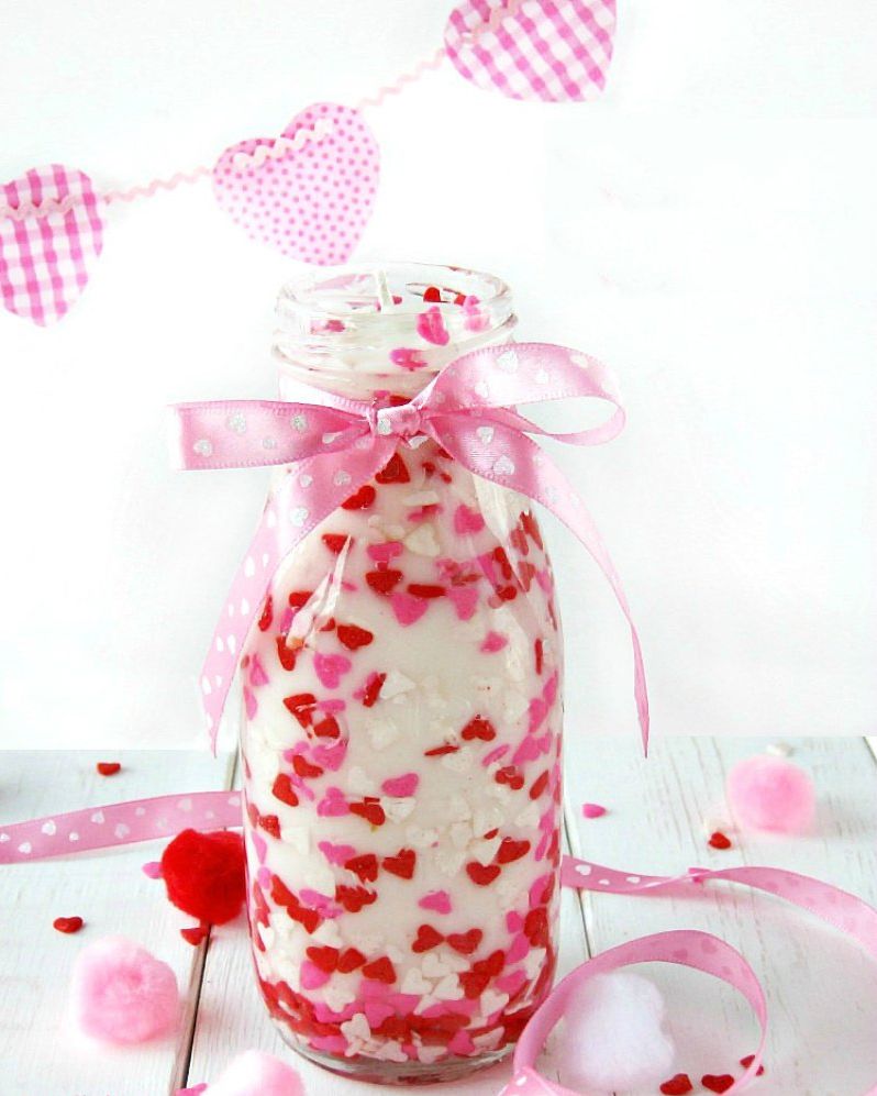 Candle sprinkles DIY Valentine's Day decorations
