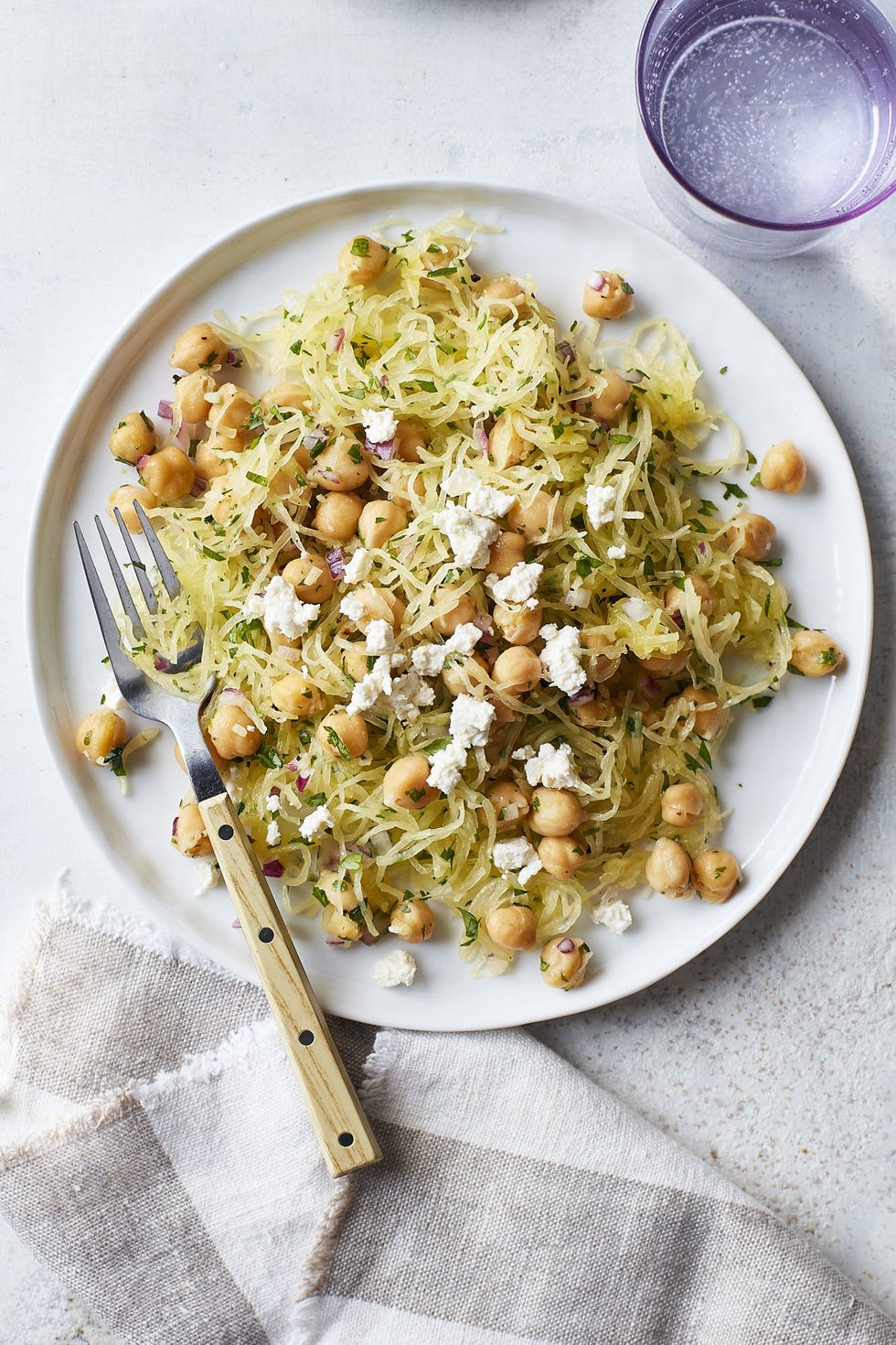 spaghetti squash chickpea saute