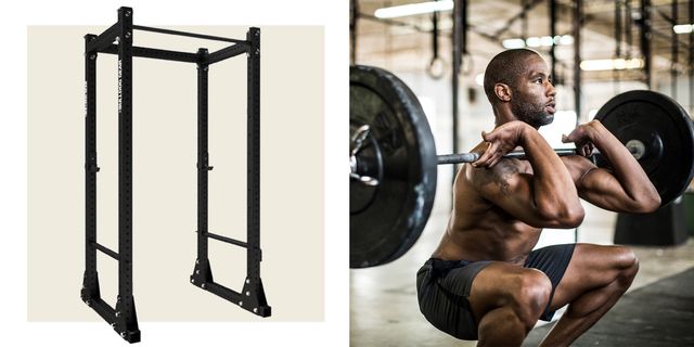  JX FITNESS Squat Rack Power Rack with Pull Up Bar,Adjustable  Power Cage Exercise Squat Stand with Barbell Holder Weight Plate Storage  Pegs,Weight Lifting Workout Station for Home Gym : Sports 
