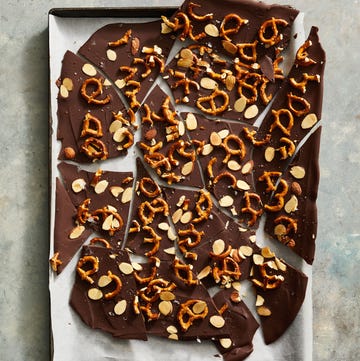 spiced chocolate bark on parchment paper