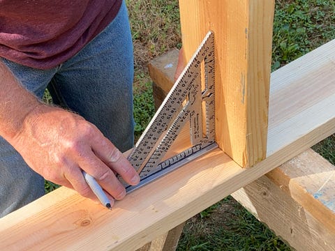 checking square with a speed square