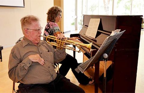 Playing trumpet after stroke