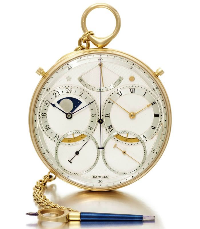 george daniels yellow gold space traveller’s ii pocket watch