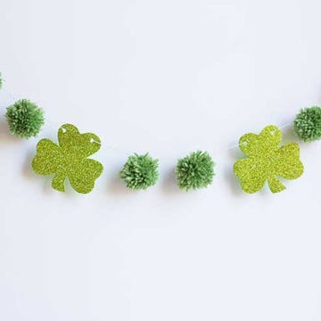 st patrick's day crafts diy garland and shamrock mason jars