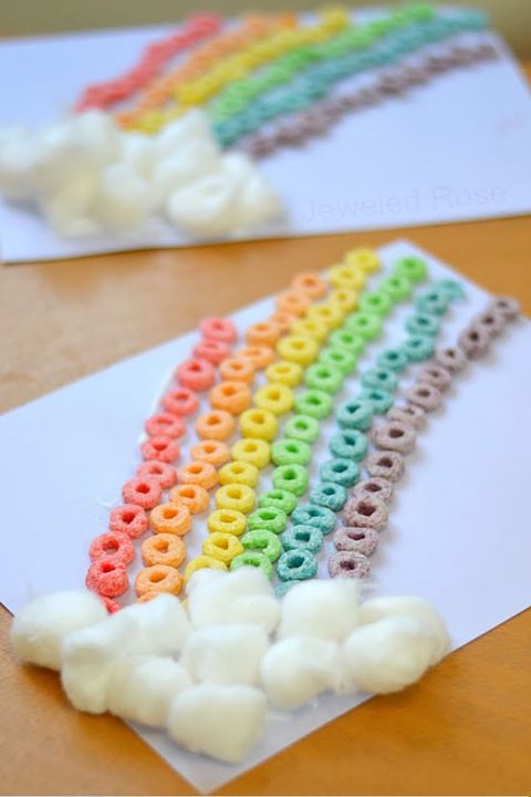 st patricks day crafts rainbow cereal
