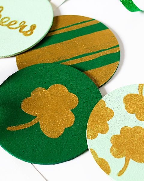 St. Patrick's Day Decorative Painted Cork Coaster