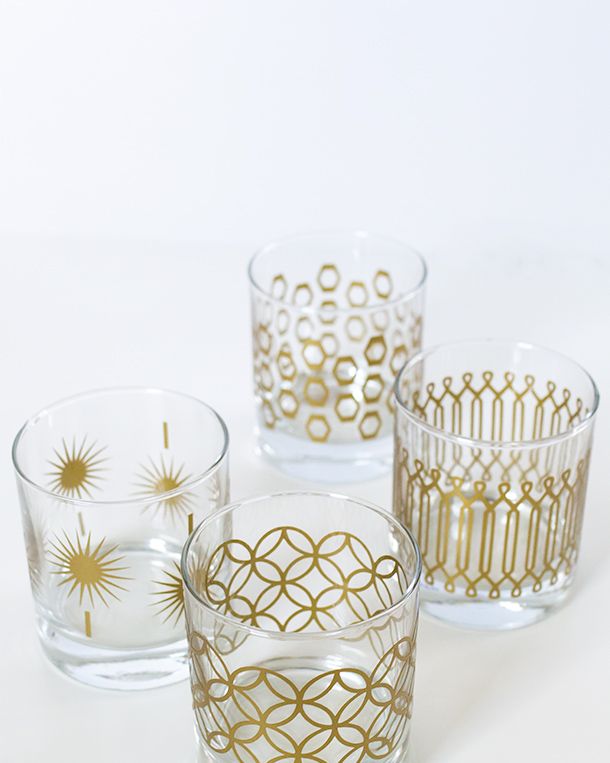 St. Patrick's Day Decoration Gold Printed Glassware