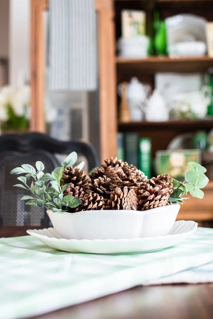 st patrick's day decorations pinecone centerpiece