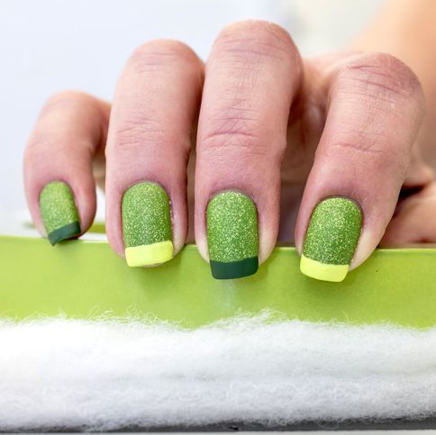 st patricks day inspired nail art with an all green french manicure