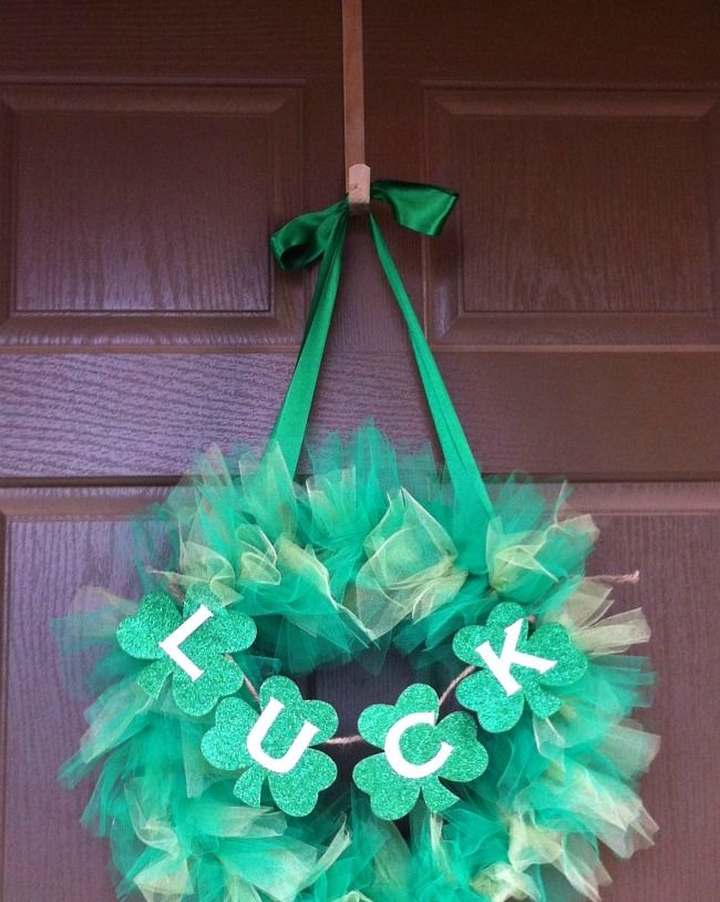 St. Patrick's Day Wreath Tulle St. Patrick's Day Wreath