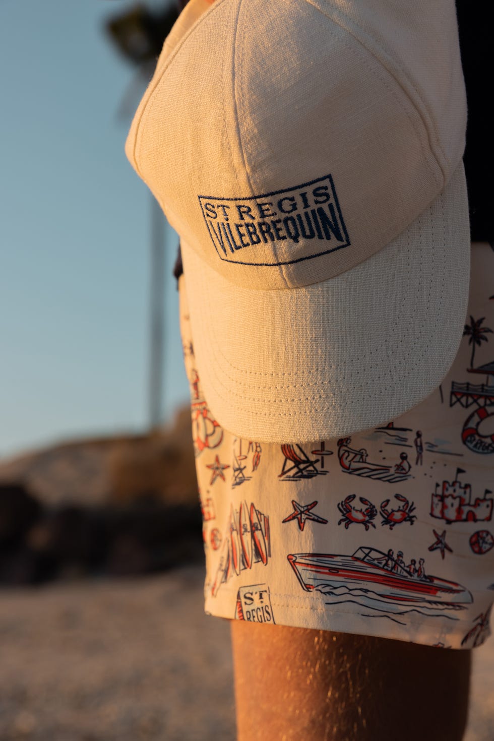 vilebrequin x st regis swim trunks and hat