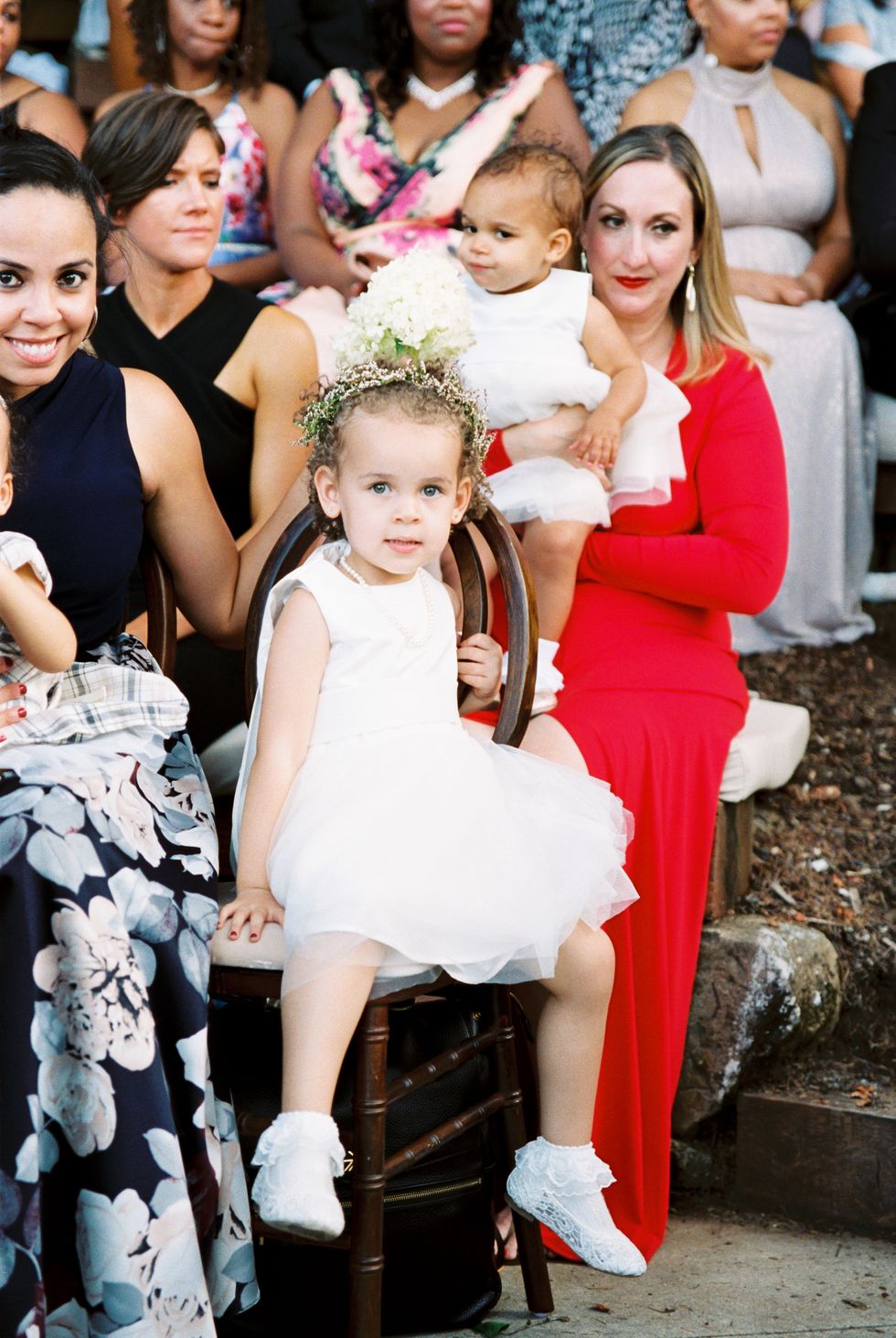 a flower girl at the ceremony