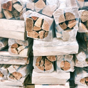 stack of firewood on retail display