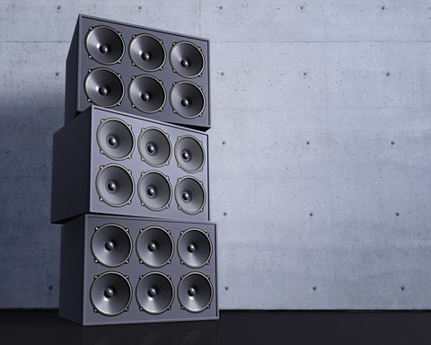 stack of loudspeakers