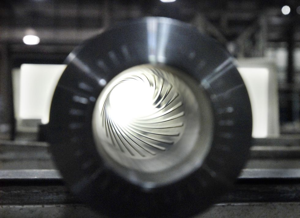 rifling on a machine gun barrel manufactured at the general dynamics armament and technical products