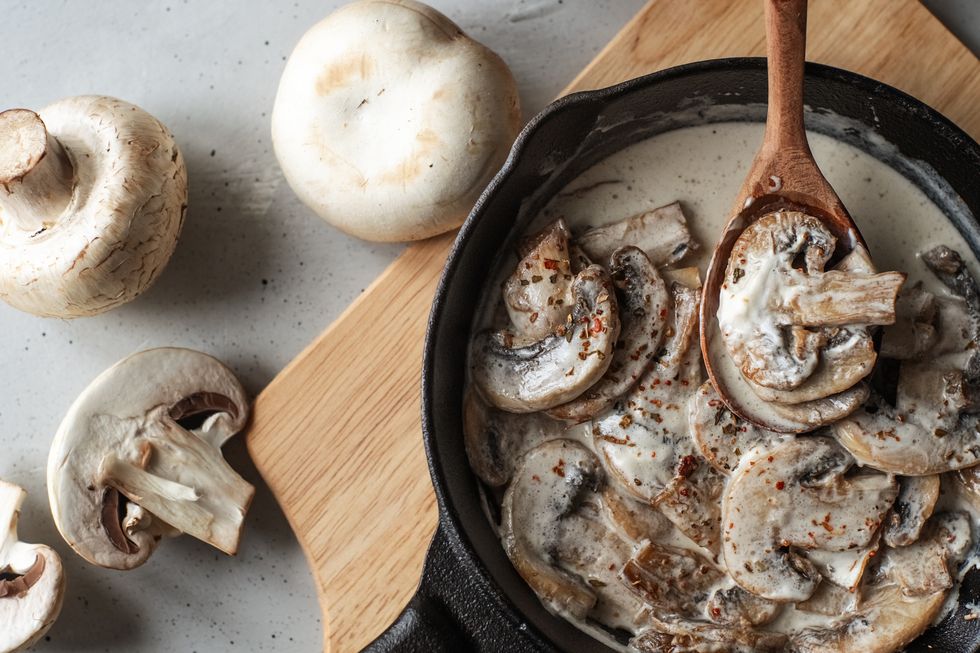 staffed mushrooms with fresh dill cheese and sour cream