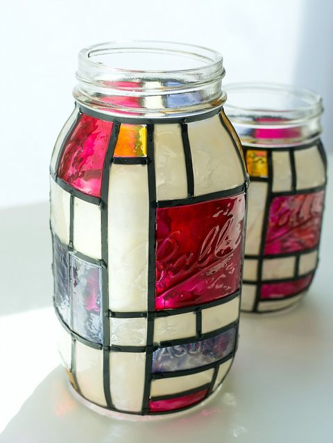 stained glass mason jar idea