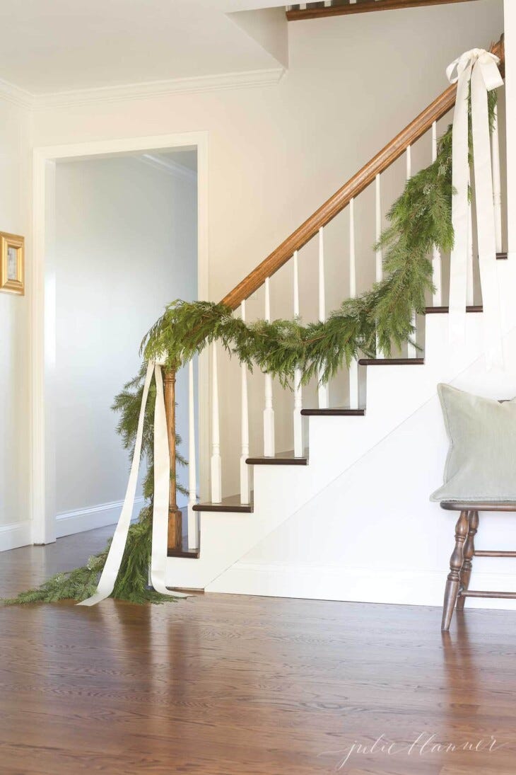 30 Best Christmas Stair and Stair Rail Decorations