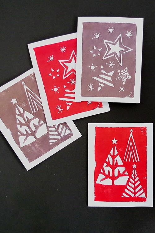 stamped christmas card diy