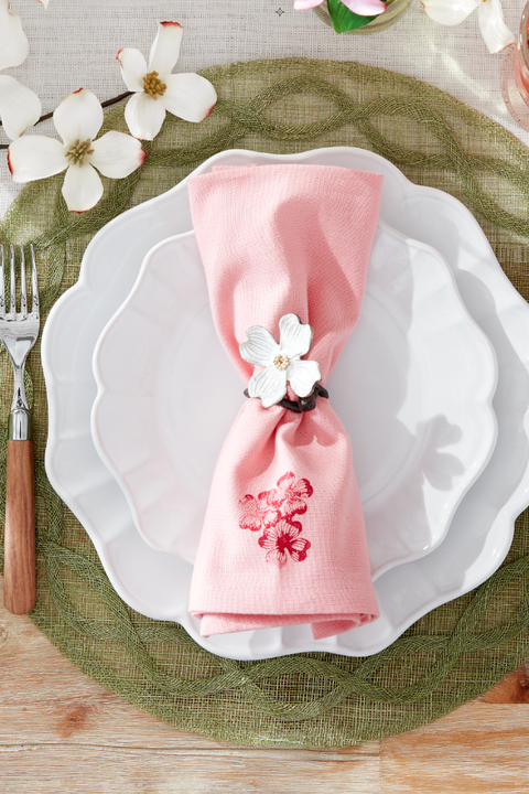 stamped floral napkins easter party ideas