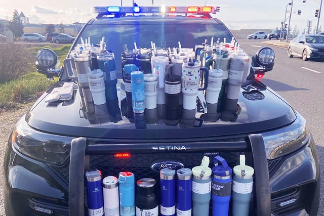 woman steals stanley cups