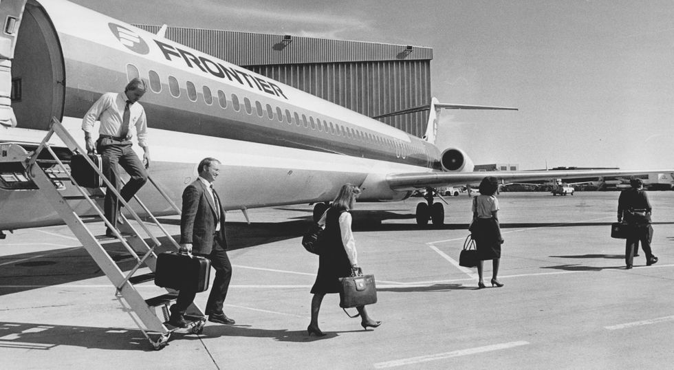 frontier airlines plane, archival