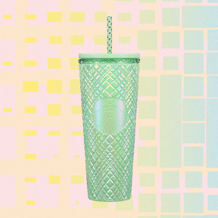 starbucks 2024 summer light green jeweled cold cup
