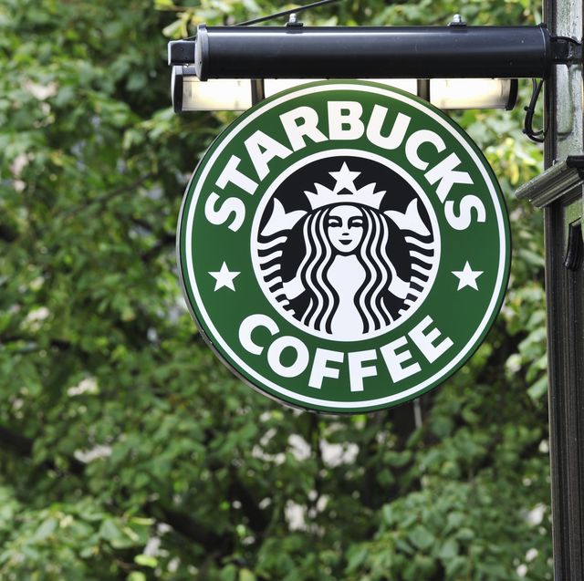 starbucks coffee sign hanging outside a shop