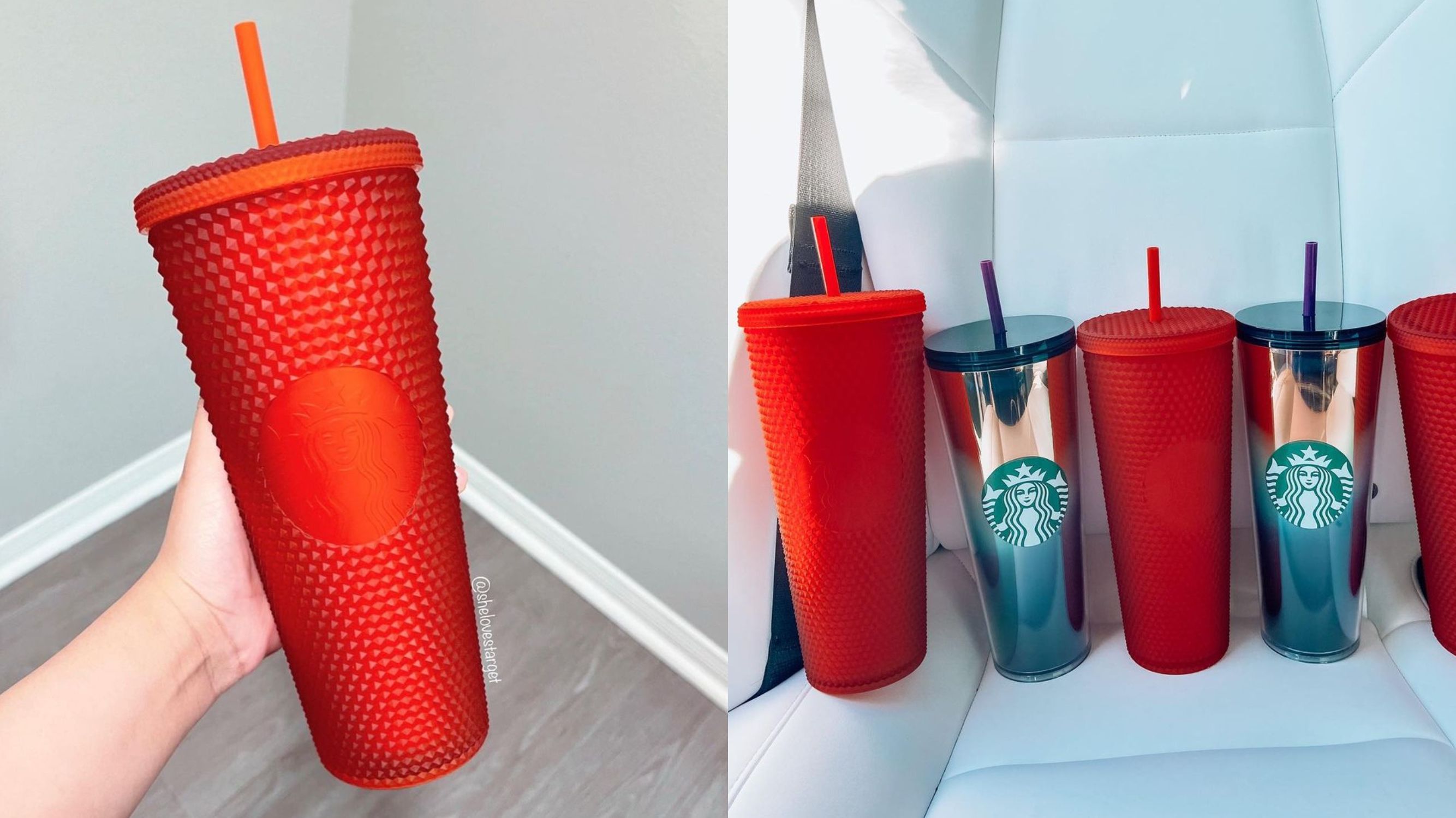Starbucks Reusable Cold Cup Tumbler with Red Crystals