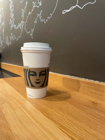 starbucks cup on a table