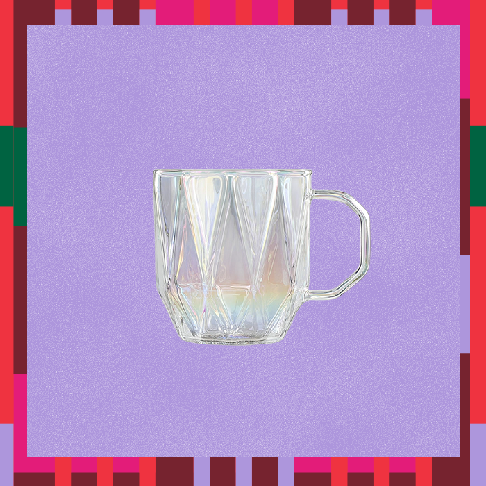 starbucks geometric rainbow glass mug