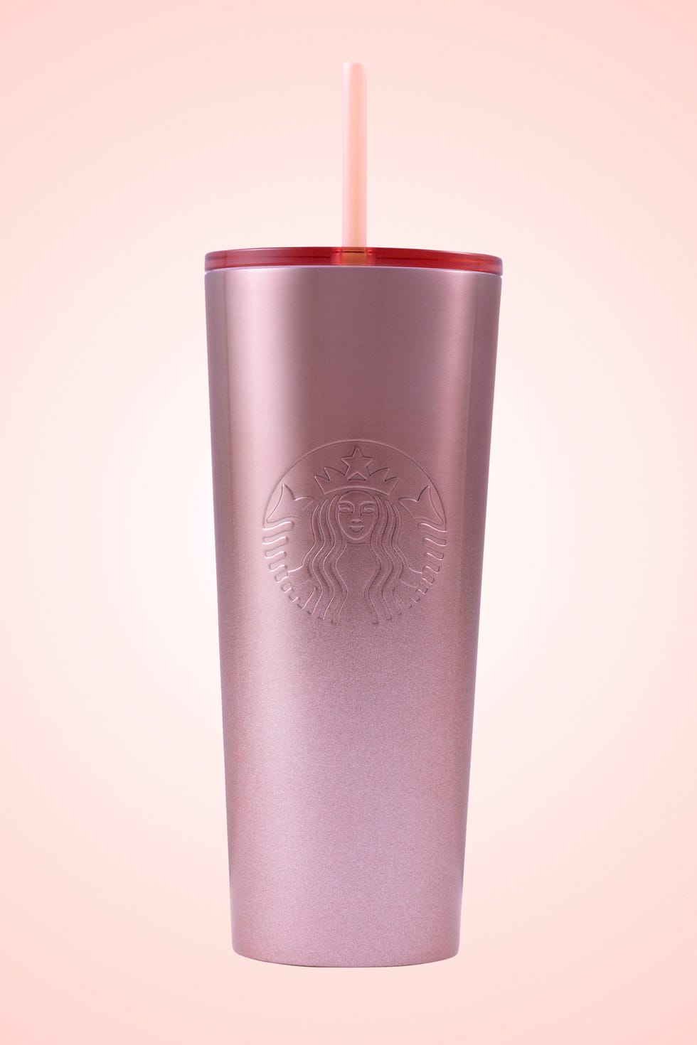 Starbucks Malaysia Gold Metallic Stainless Steel Tumbler w/Straw