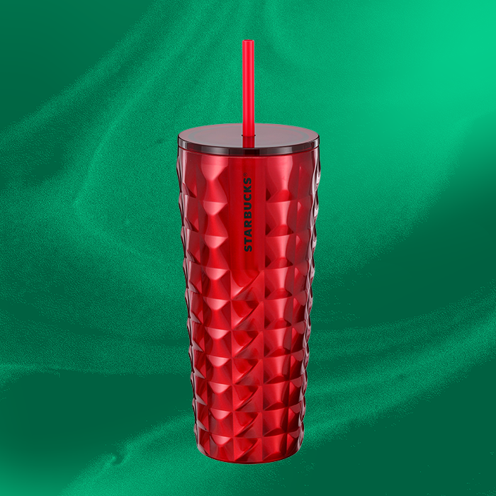 starbucks christmas red studded cold cup